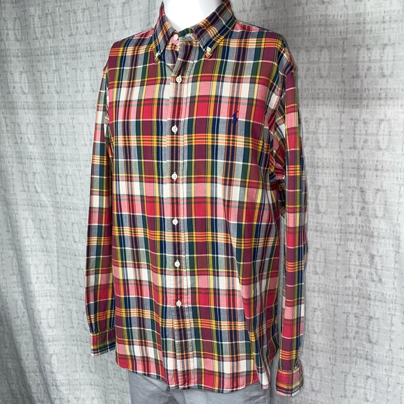 NWOT XL Polo Ralph Lauren Multi Color Plaid Long Sleeve Button Down - Picture 6 of 11